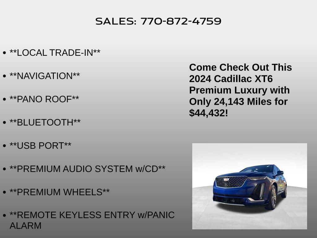 used 2024 Cadillac XT6 car, priced at $44,432