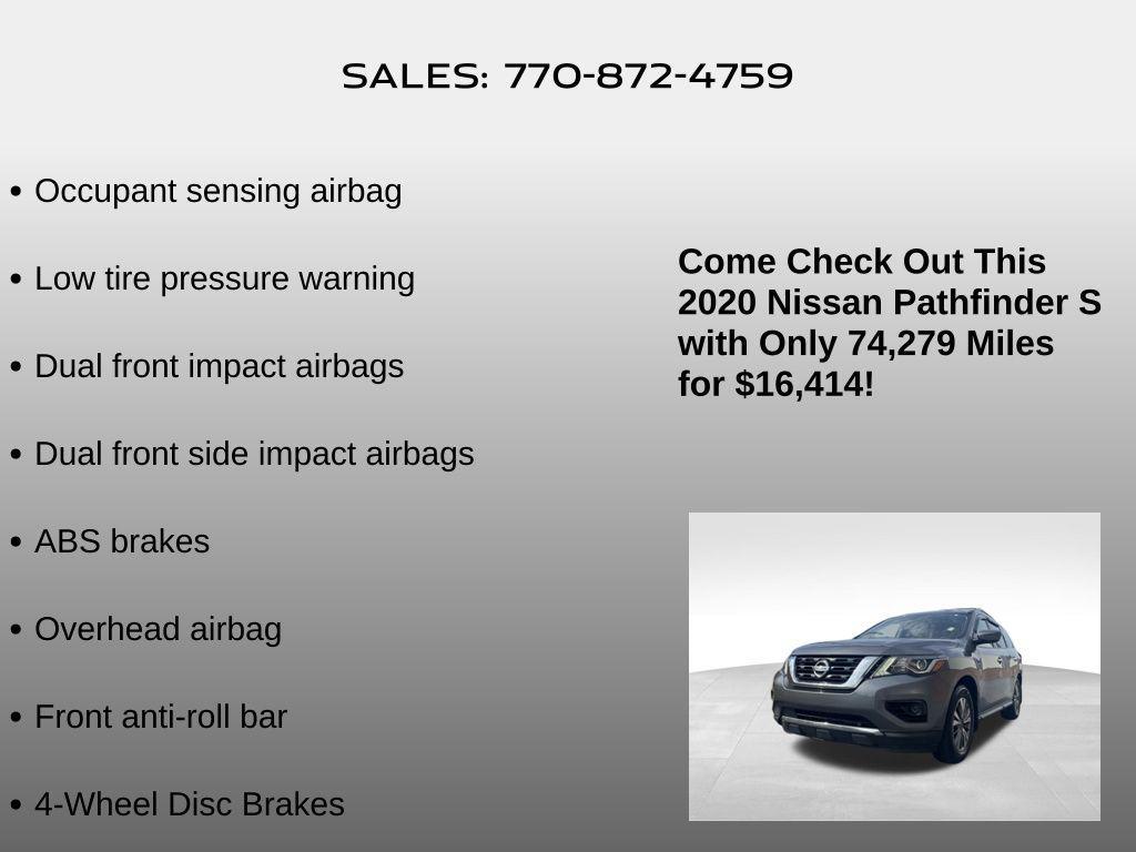 used 2020 Nissan Pathfinder car, priced at $16,414