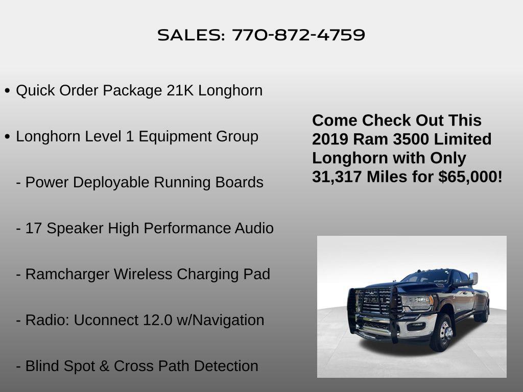 used 2019 Ram 3500 car, priced at $65,000