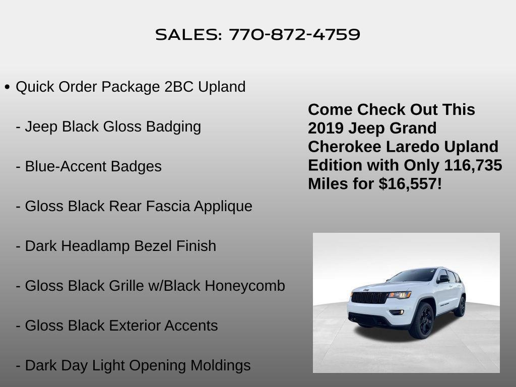 used 2019 Jeep Grand Cherokee car, priced at $16,557