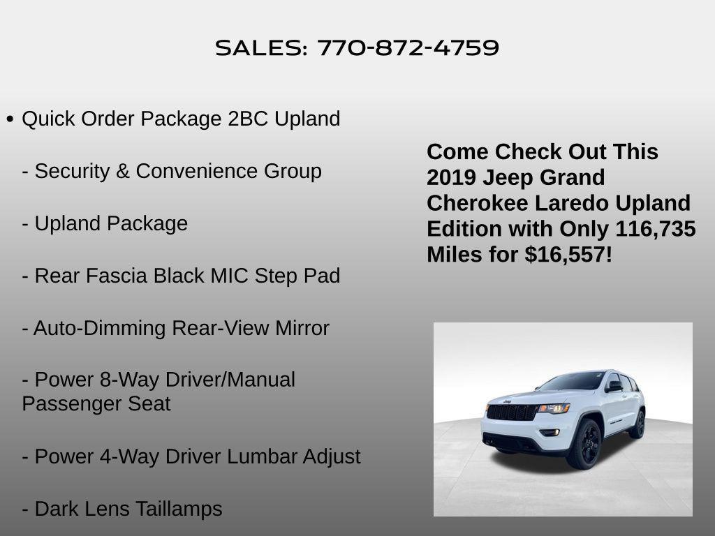 used 2019 Jeep Grand Cherokee car, priced at $16,557