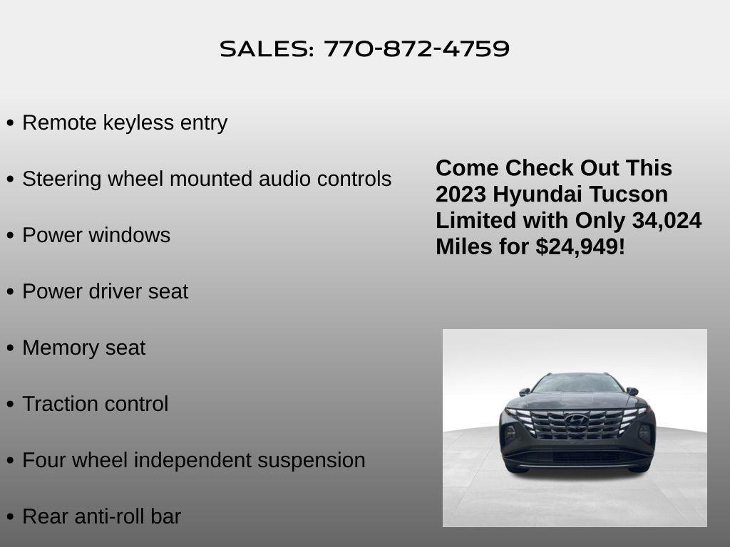 used 2023 Hyundai Tucson car, priced at $24,949