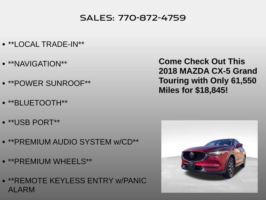 used 2018 Mazda CX-5 car, priced at $18,845