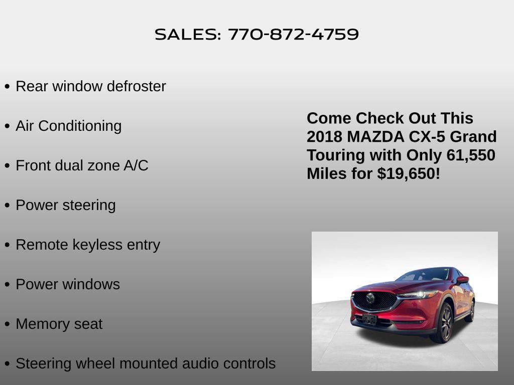 used 2018 Mazda CX-5 car, priced at $19,650