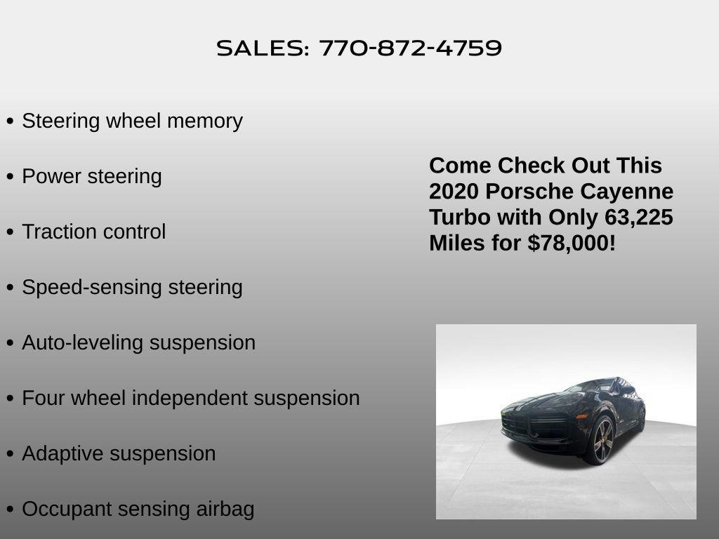 used 2020 Porsche Cayenne car, priced at $78,000