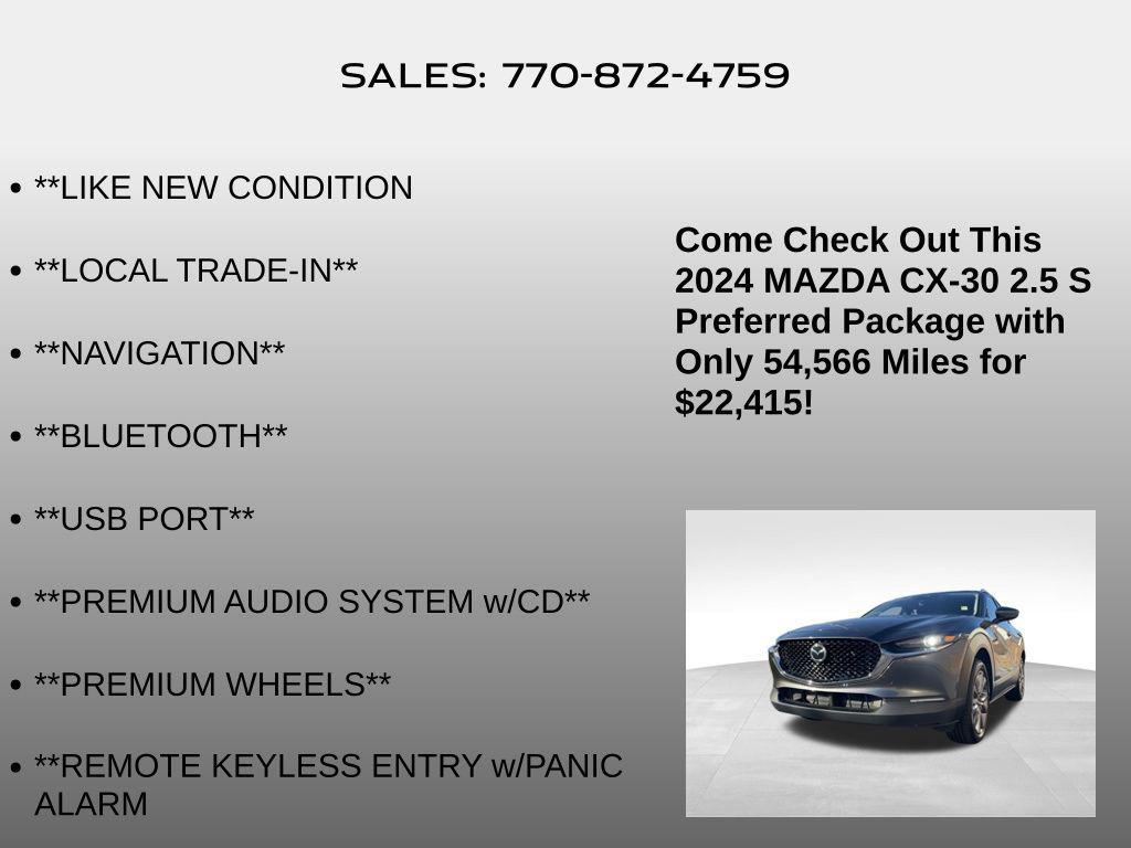 used 2024 Mazda CX-30 car, priced at $22,415