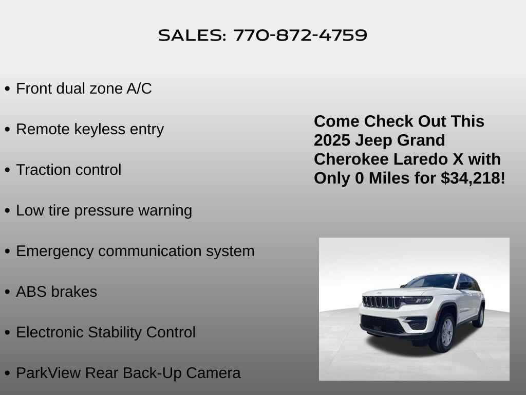 new 2025 Jeep Grand Cherokee car, priced at $34,218