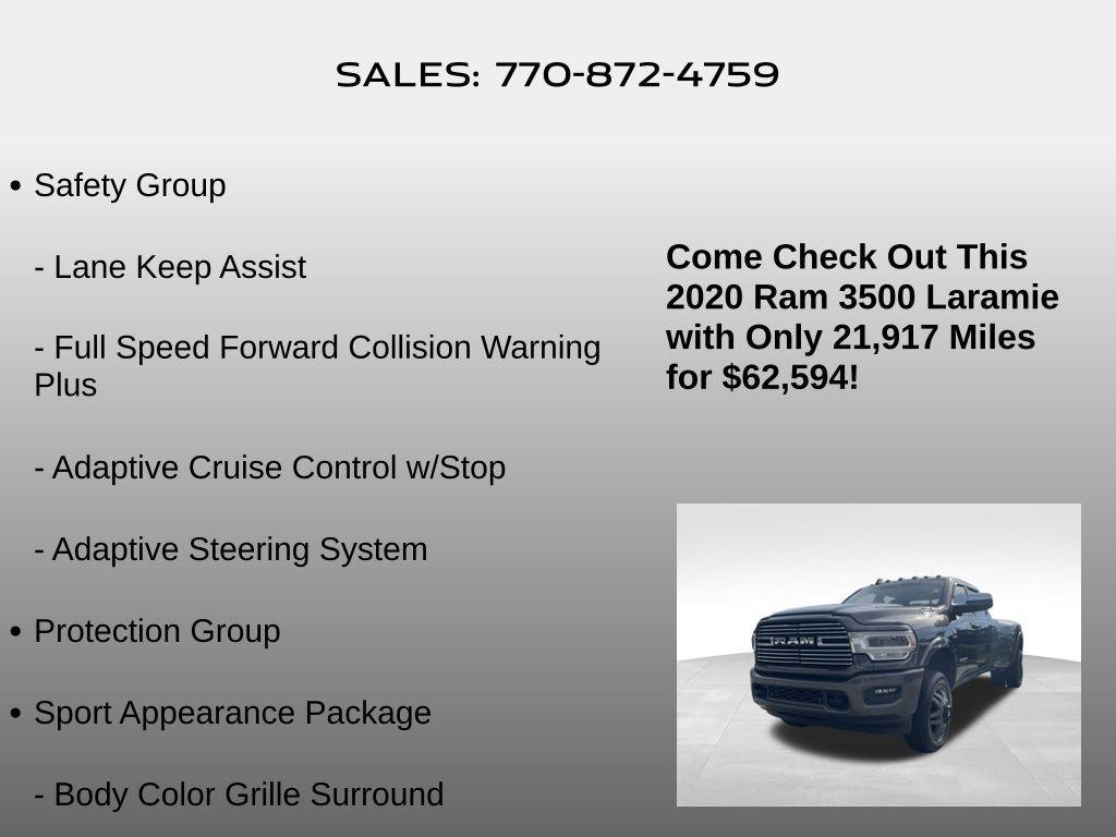 used 2020 Ram 3500 car, priced at $62,594