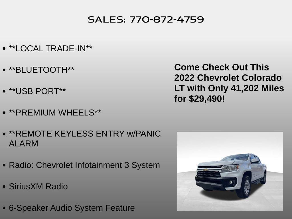 used 2022 Chevrolet Colorado car, priced at $29,490