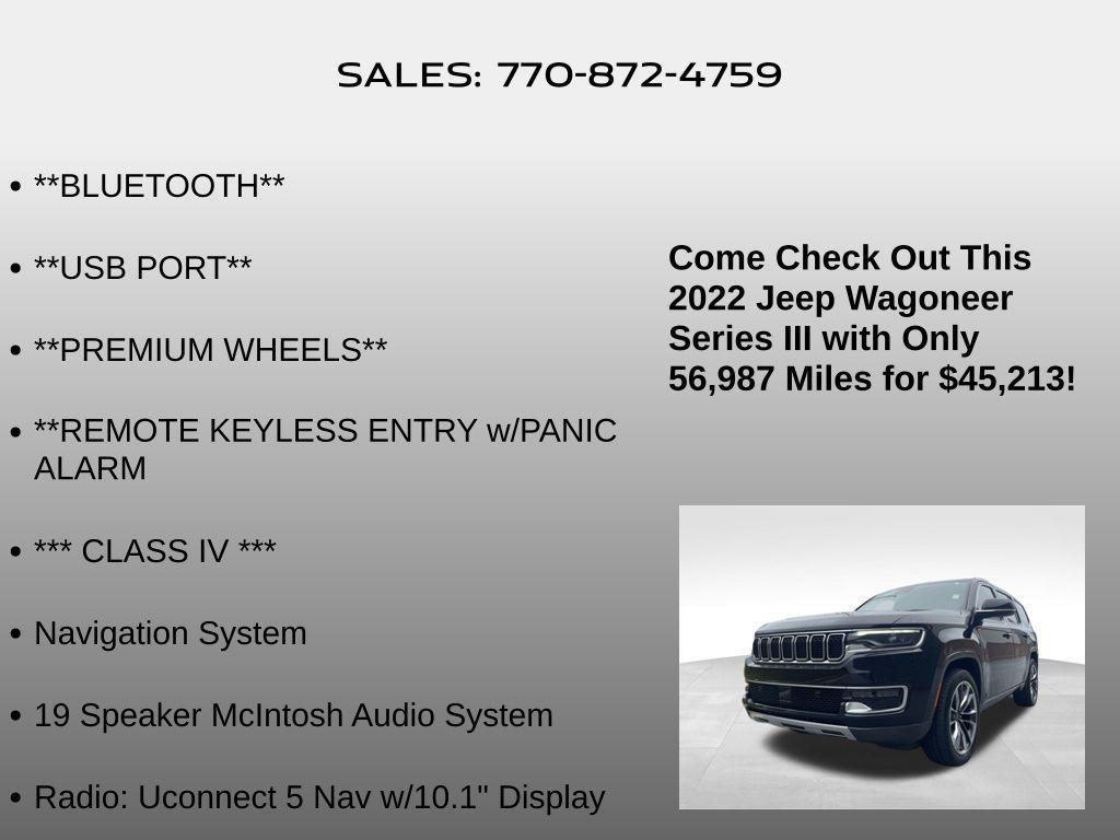 used 2022 Jeep Wagoneer car, priced at $45,213