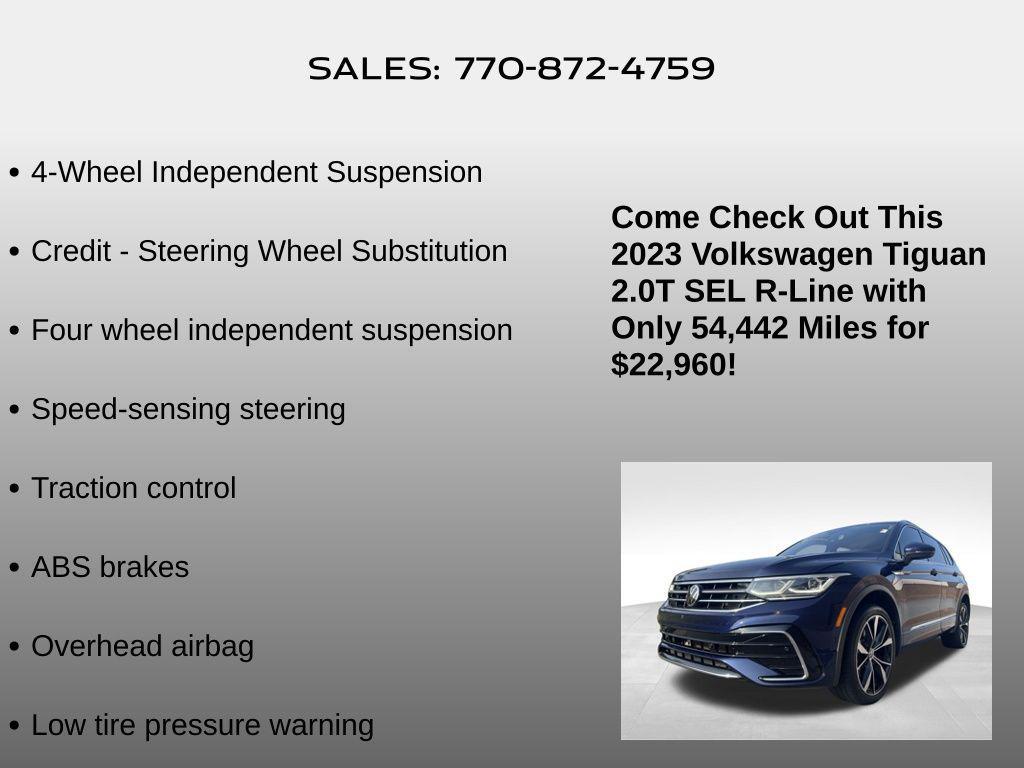 used 2023 Volkswagen Tiguan car, priced at $22,960