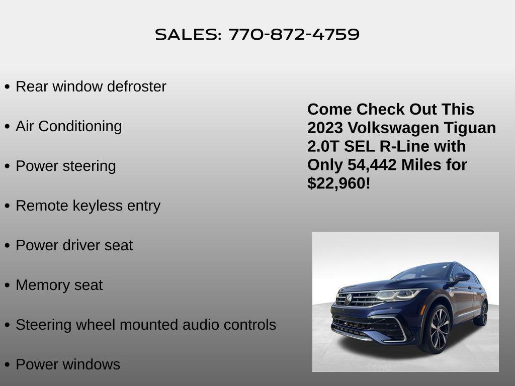 used 2023 Volkswagen Tiguan car, priced at $22,960