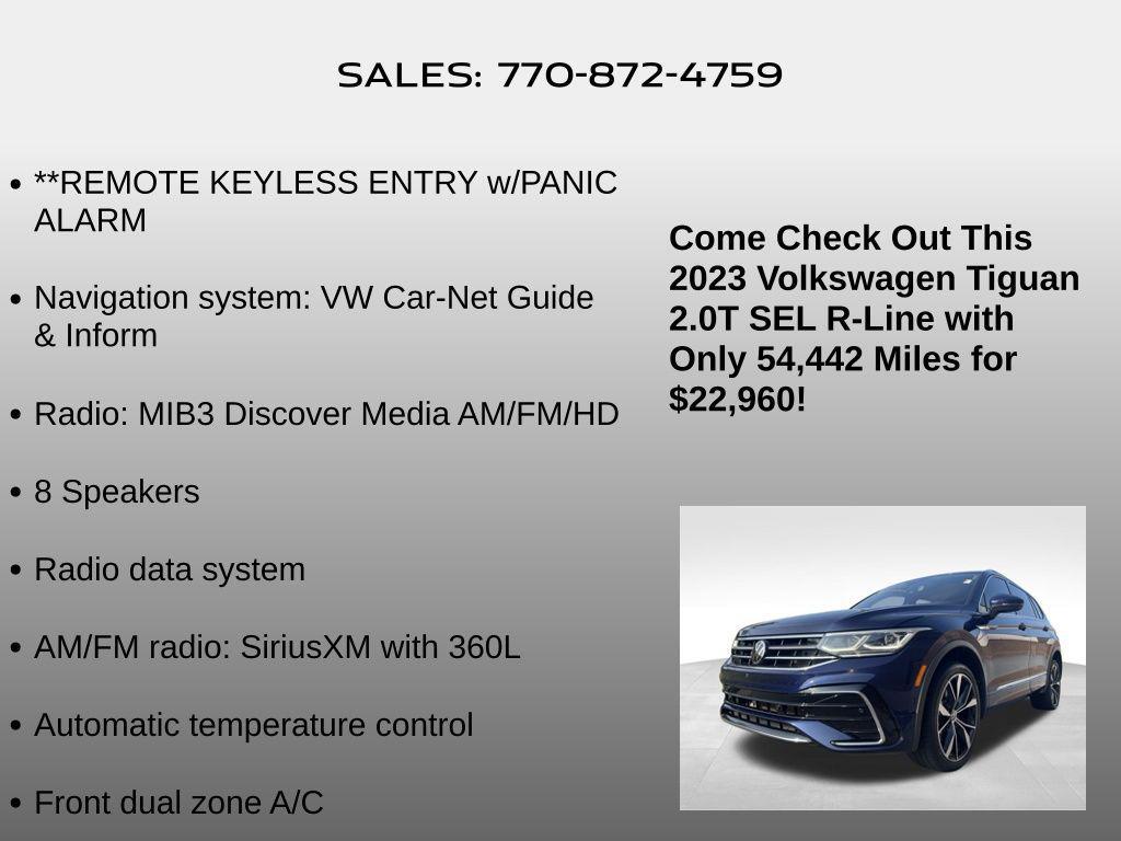 used 2023 Volkswagen Tiguan car, priced at $22,960