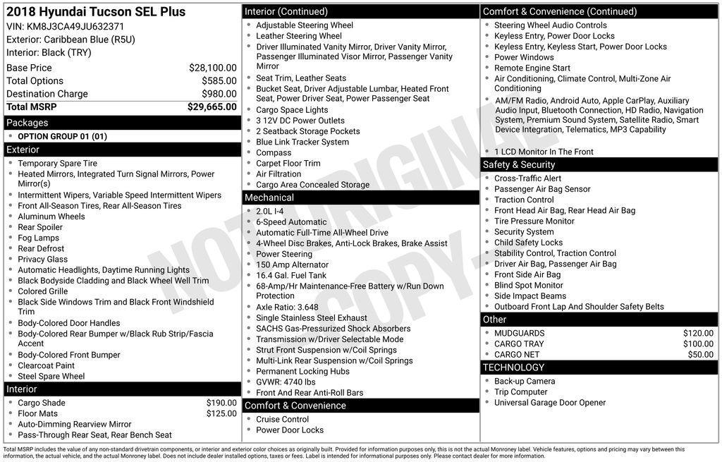 used 2018 Hyundai Tucson car, priced at $12,591