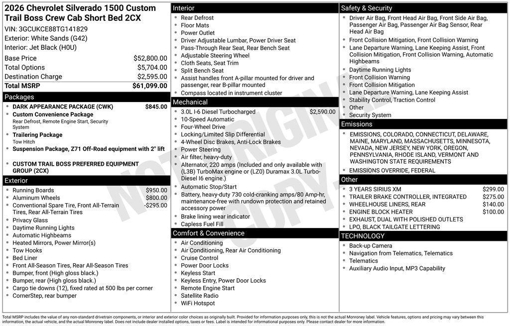 new 2026 Chevrolet Silverado 1500 car, priced at $56,248