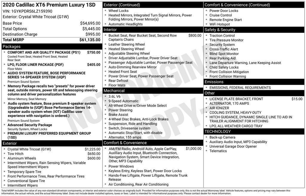 used 2020 Cadillac XT6 car, priced at $26,990