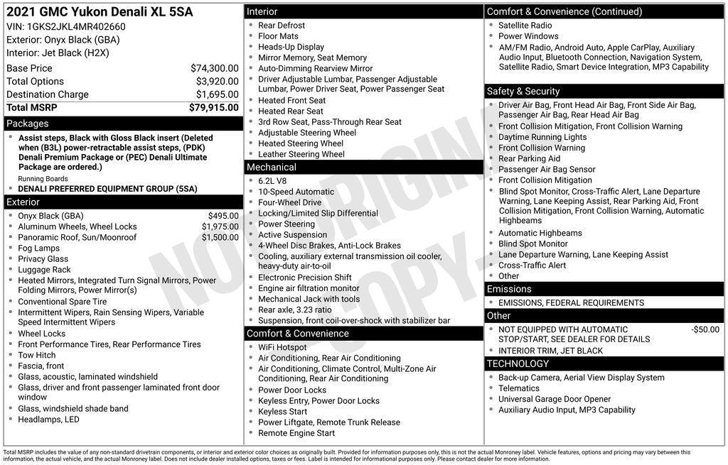 used 2021 GMC Yukon XL car, priced at $46,596