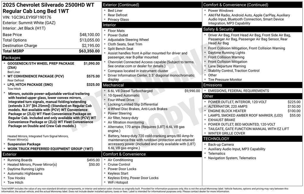 new 2025 Chevrolet Silverado 2500 car, priced at $56,500