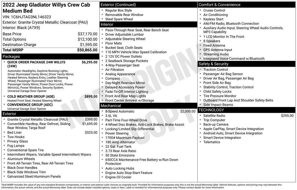 used 2022 Jeep Gladiator car, priced at $27,986