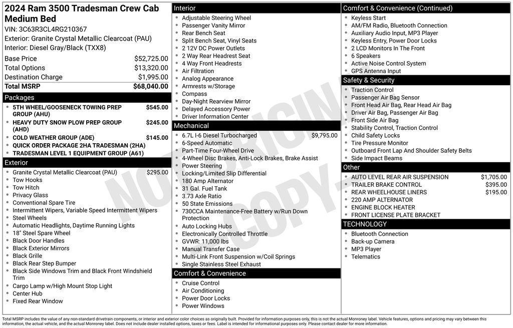 used 2024 Ram 3500 car, priced at $54,864