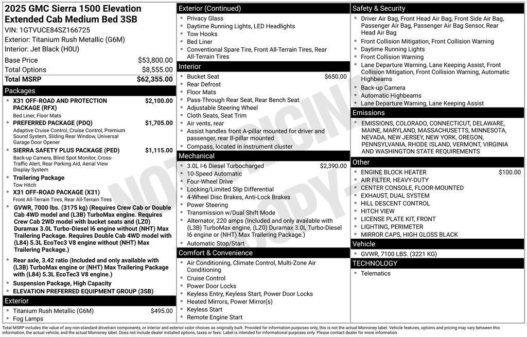 new 2025 GMC Sierra 1500 car, priced at $55,248