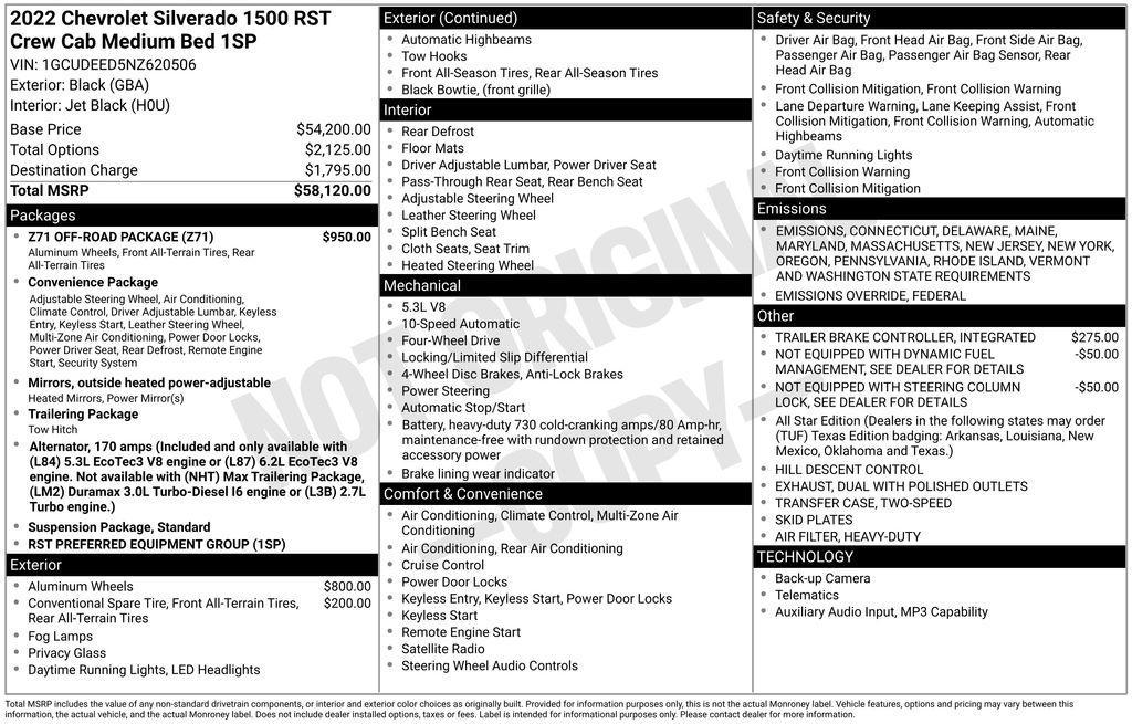 used 2022 Chevrolet Silverado 1500 car, priced at $34,692