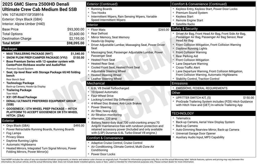 new 2025 GMC Sierra 2500 car, priced at $88,457