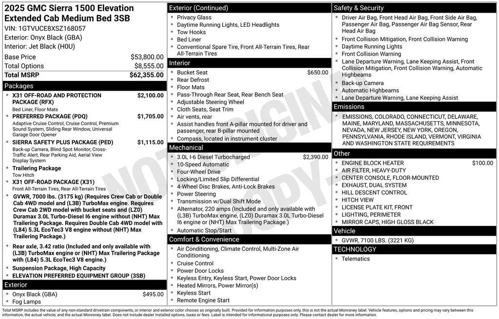 new 2025 GMC Sierra 1500 car, priced at $55,248