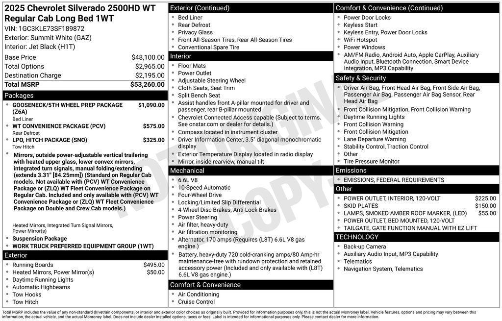 new 2025 Chevrolet Silverado 2500 car, priced at $48,000