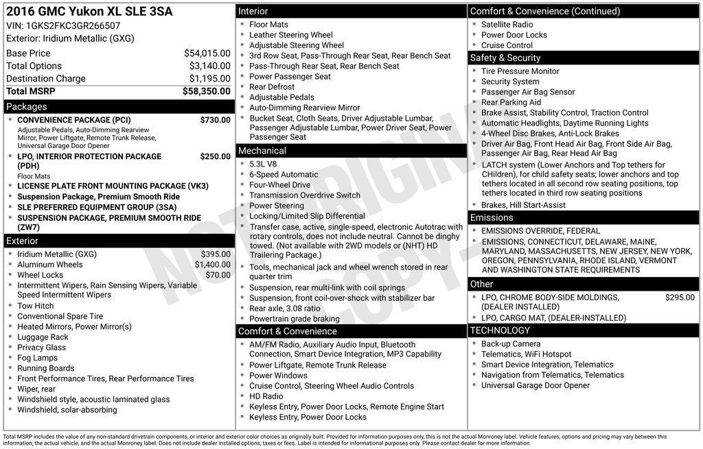 used 2016 GMC Yukon XL car, priced at $15,747