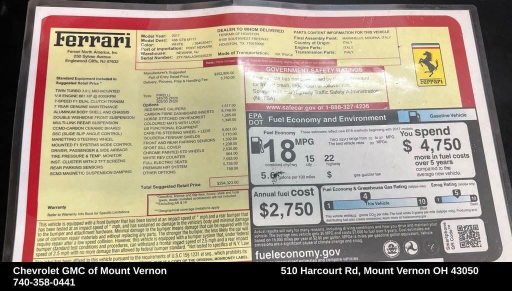 used 2017 Ferrari 488 GTB car, priced at $207,770