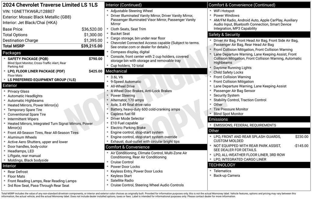 used 2024 Chevrolet Traverse Limited car, priced at $29,845