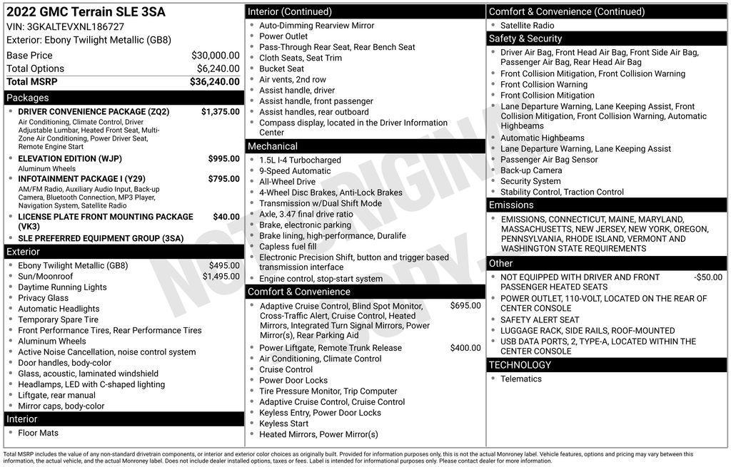 used 2022 GMC Terrain car, priced at $21,027