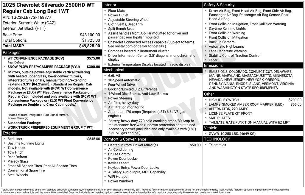 new 2025 Chevrolet Silverado 2500 car, priced at $47,778