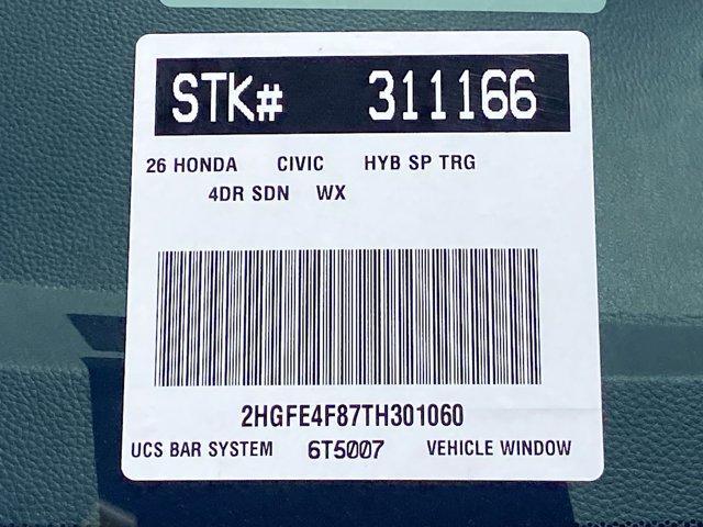 new 2026 Honda Civic car, priced at $33,900