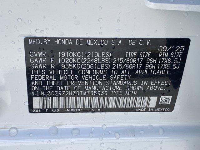 new 2026 Honda HR-V car, priced at $29,605