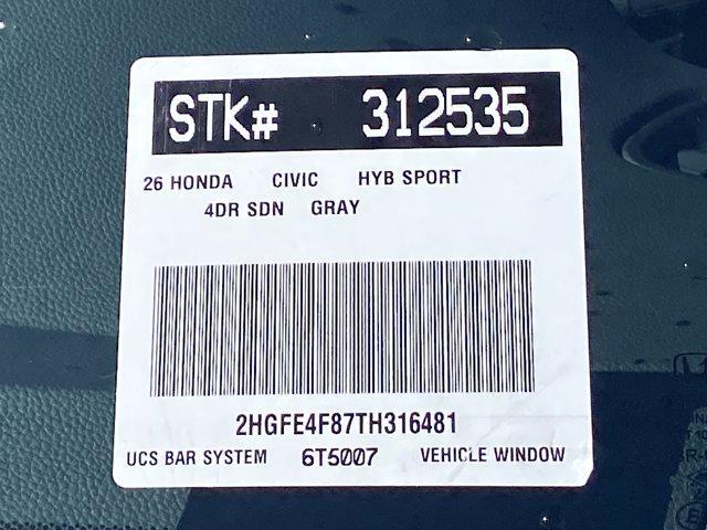 new 2026 Honda Civic Hybrid car, priced at $30,490