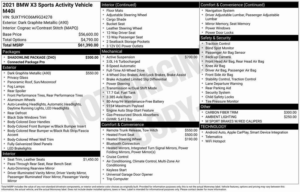 used 2021 BMW X3 car, priced at $30,000