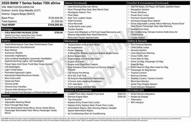 used 2020 BMW 750 car, priced at $35,000