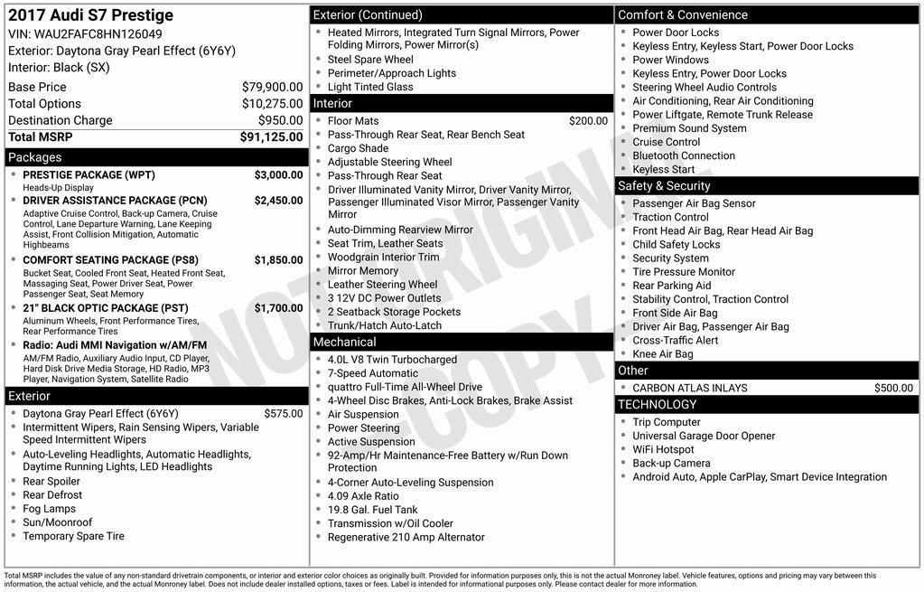 used 2017 Audi S7 car, priced at $30,695