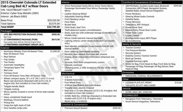 used 2015 Chevrolet Colorado car, priced at $20,999