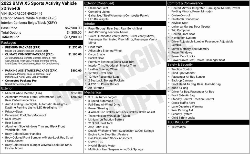 used 2022 BMW X5 car, priced at $36,500