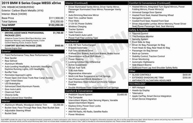used 2019 BMW M850 car, priced at $55,999