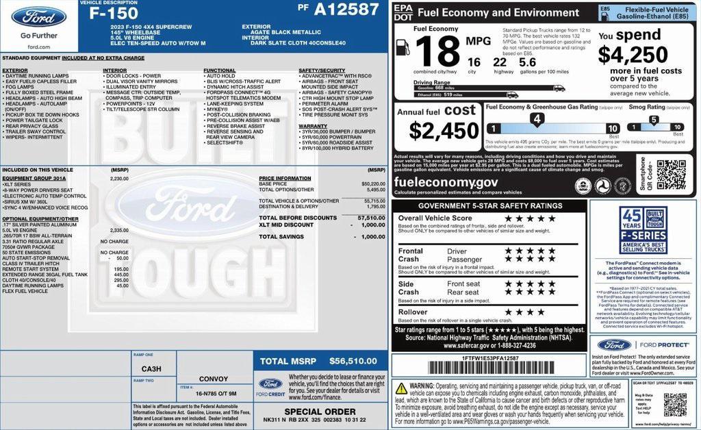 used 2023 Ford F-150 car, priced at $28,500