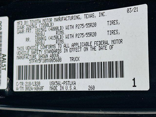used 2021 Toyota Tundra car, priced at $43,597