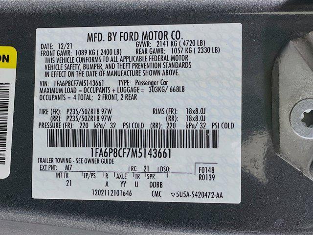 used 2021 Ford Mustang car, priced at $34,997