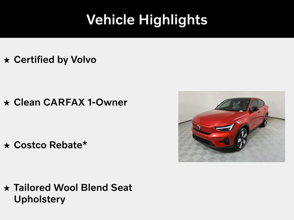 used 2024 Volvo C40 Recharge Pure Electric car, priced at $34,345