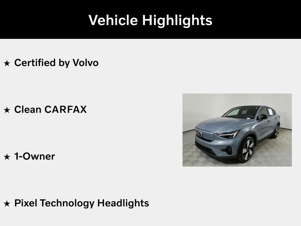 used 2023 Volvo C40 Recharge Pure Electric car, priced at $25,688