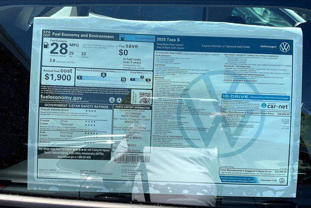 new 2025 Volkswagen Taos car, priced at $28,589