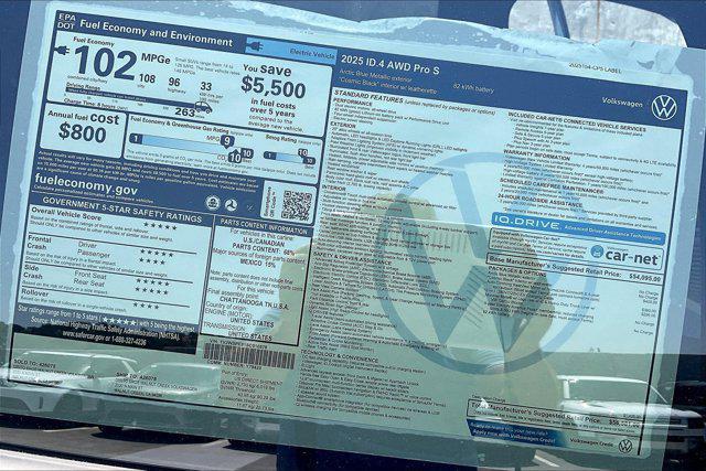 new 2025 Volkswagen ID.4 car, priced at $56,581